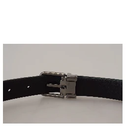 Blue Jacquard Moire Silver Metal Belt Men