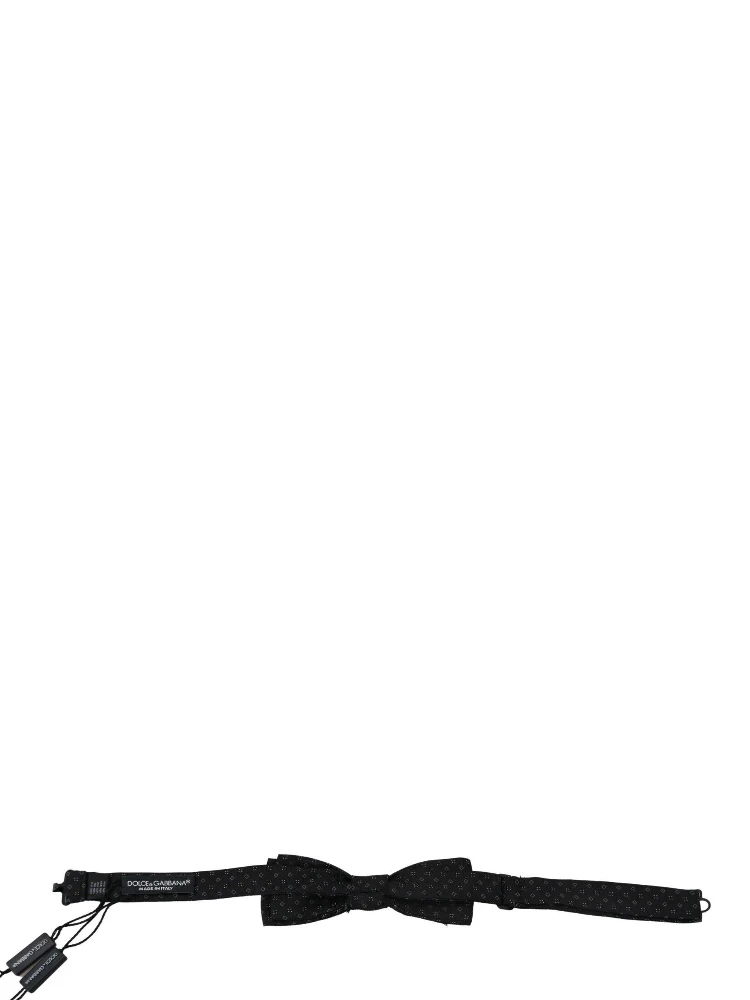 Black Silk Patterned Necktie Men Accessory Bow Tie alternative