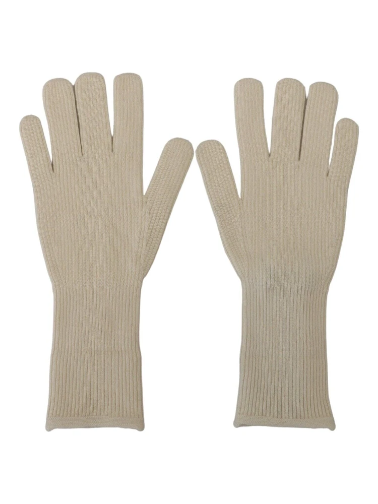 White Cashmere Knitted Hands Mitten Mens Gloves