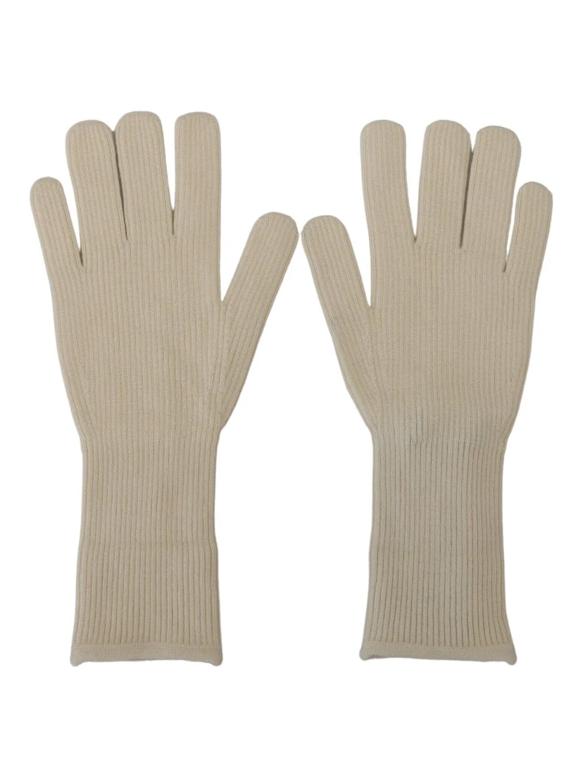 White Cashmere Knitted Hands Mitten Mens Gloves