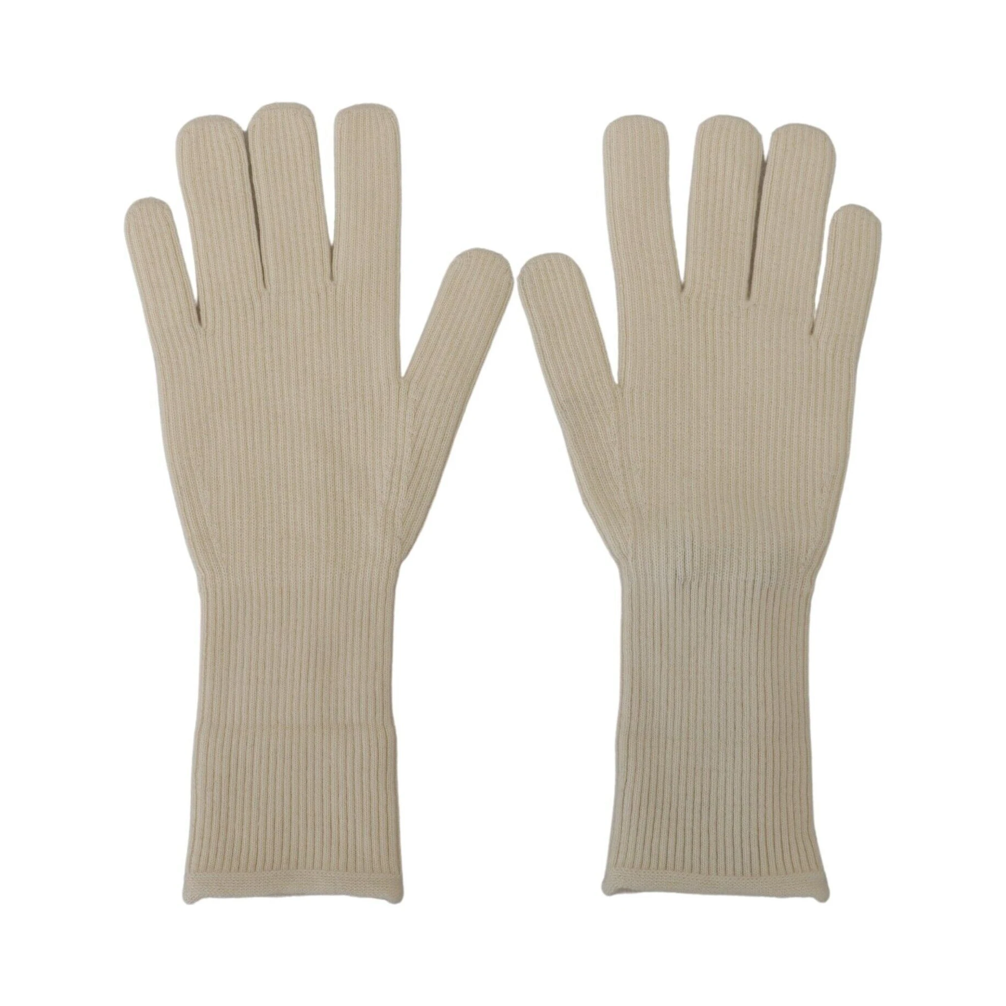 White Cashmere Knitted Hands Mitten Mens Gloves