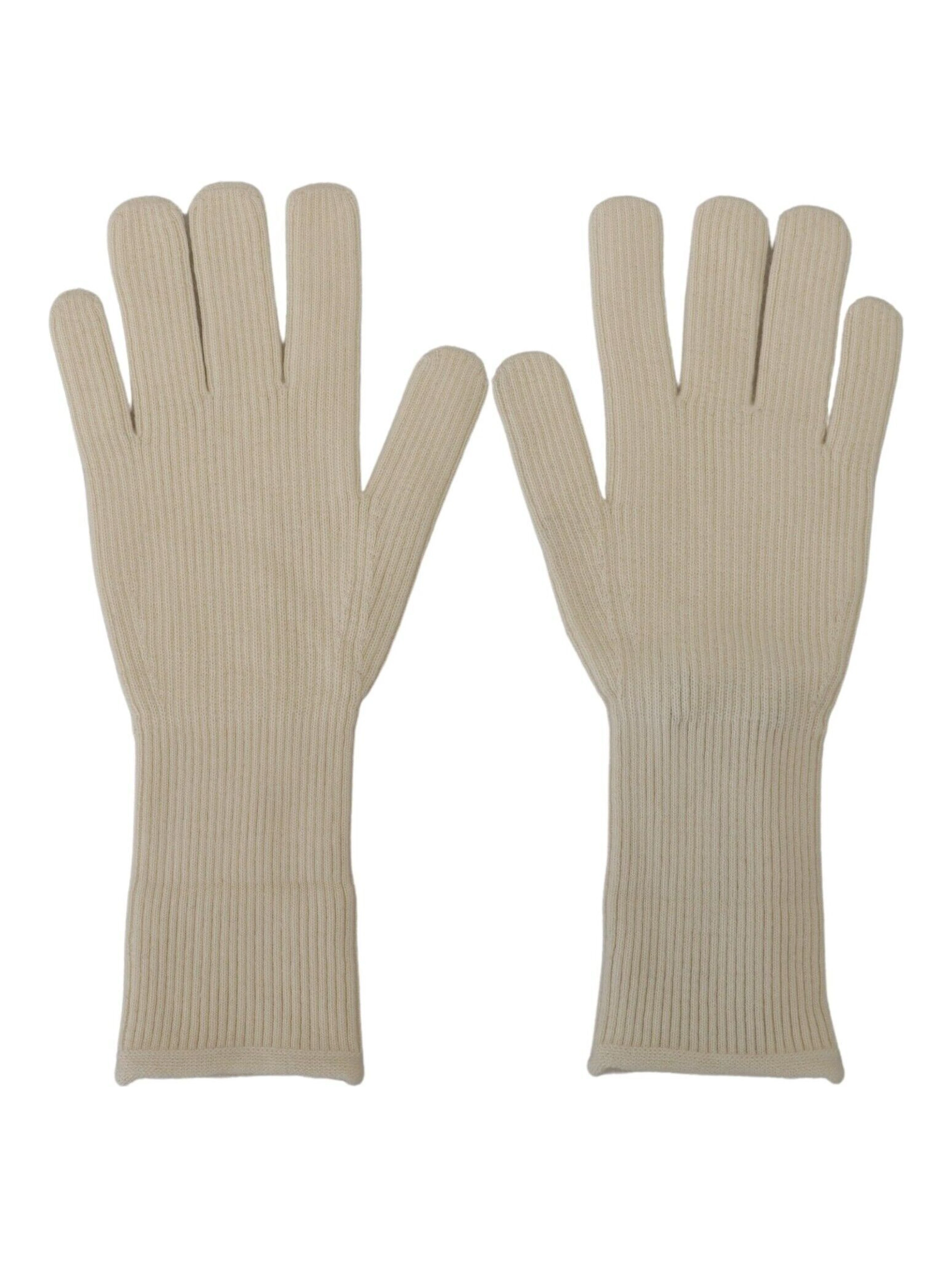 White Cashmere Knitted Hands Mitten Mens Gloves