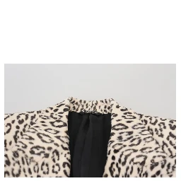 White Leopard Single Breasted Coat Blazer