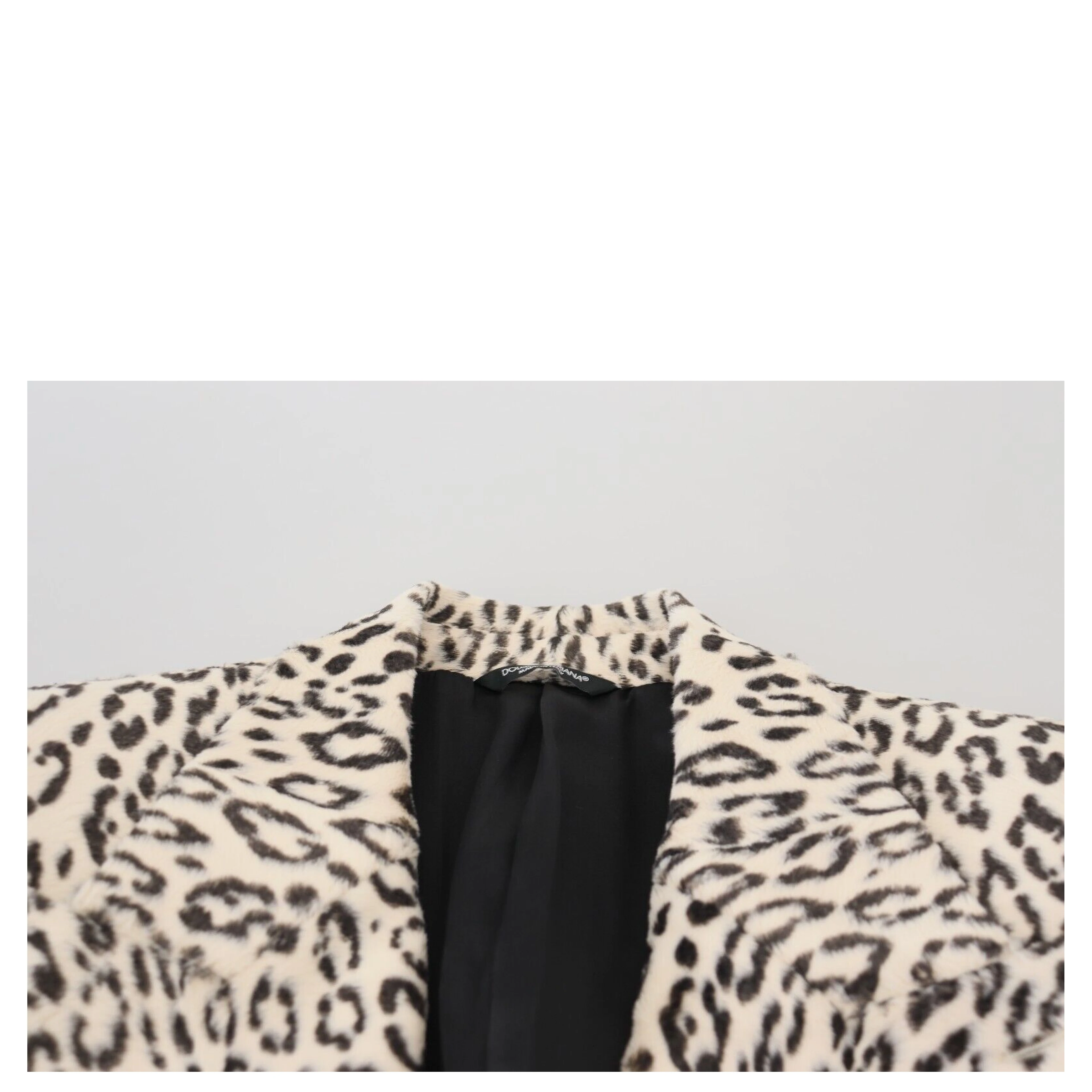 White Leopard Single Breasted Coat Blazer