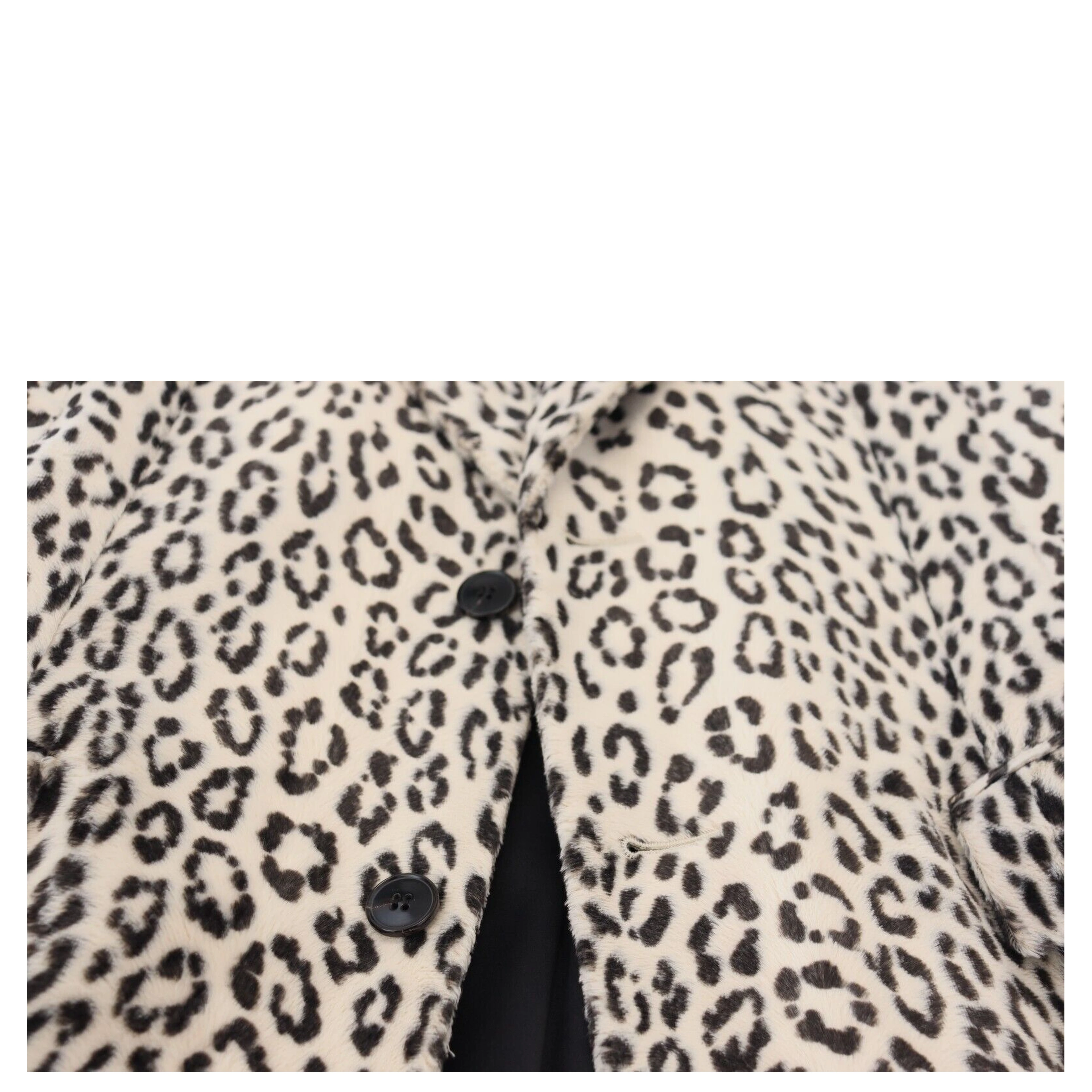 White Leopard Single Breasted Coat Blazer