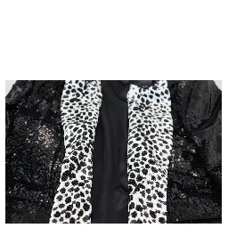 Black Sequined Cow Pattern Nylon Blazer
