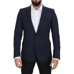 Dark Blue Wool Single Breasted MARTINI Blazer