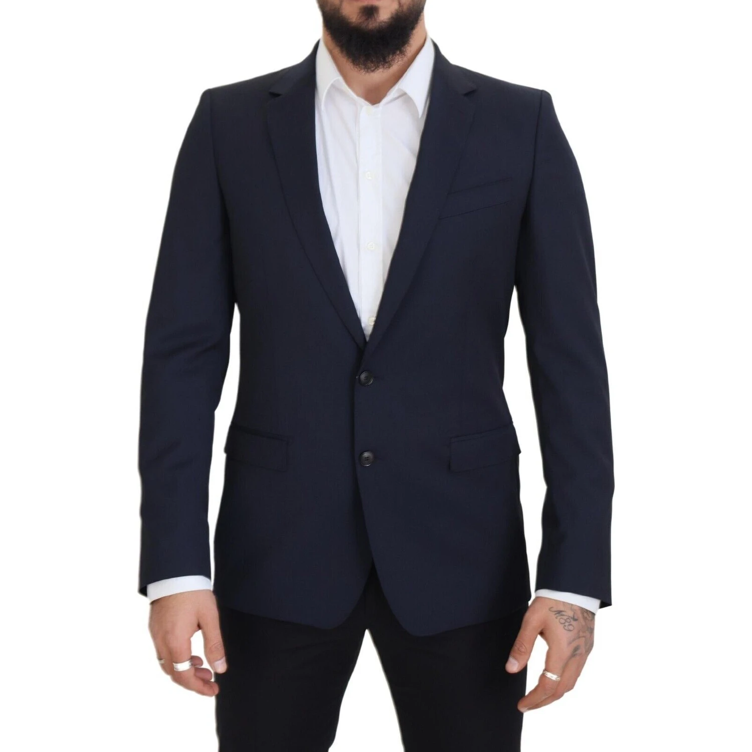 Dark Blue Wool Single Breasted MARTINI Blazer