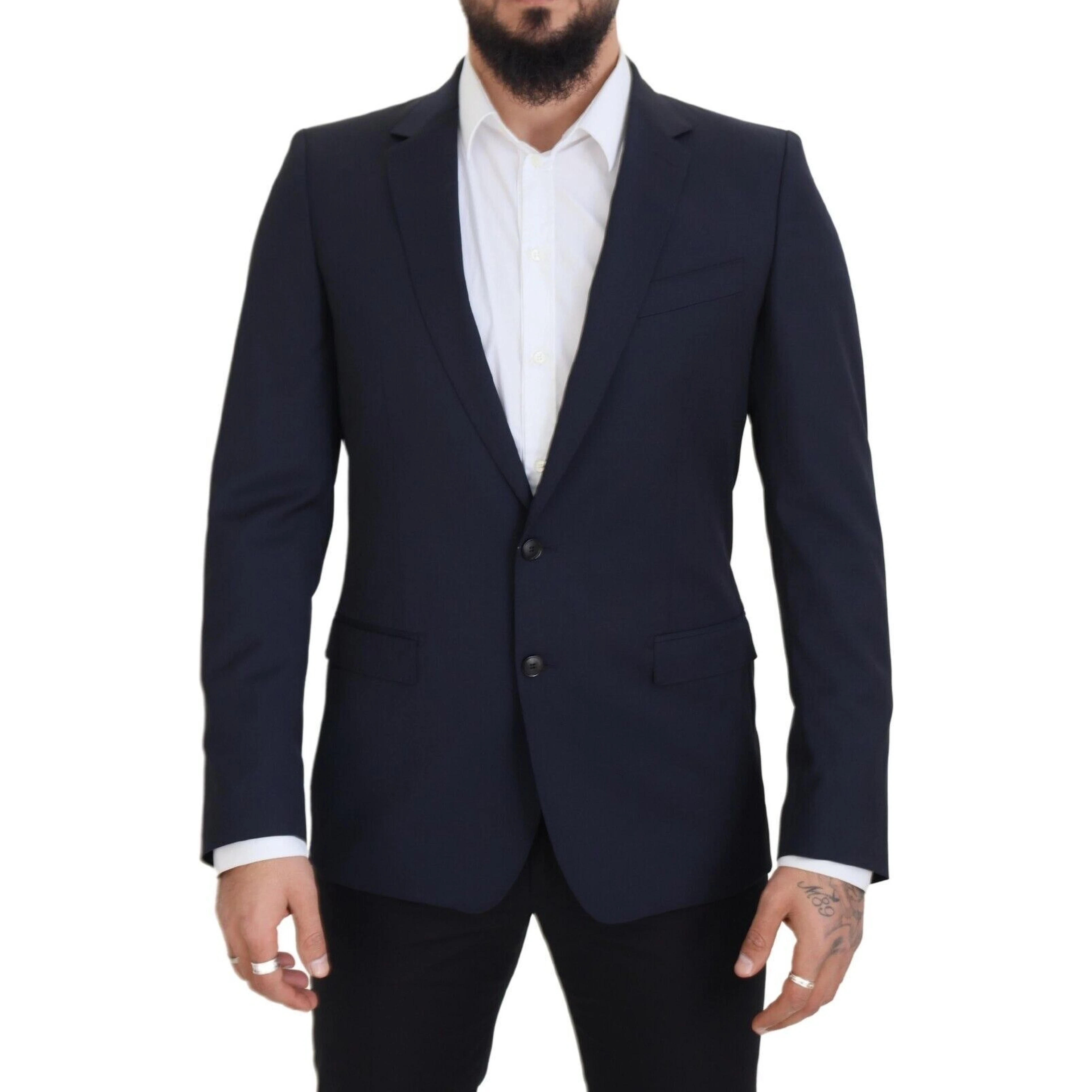 Dark Blue Wool Single Breasted MARTINI Blazer