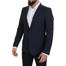 Dark Blue Wool Single Breasted MARTINI Blazer