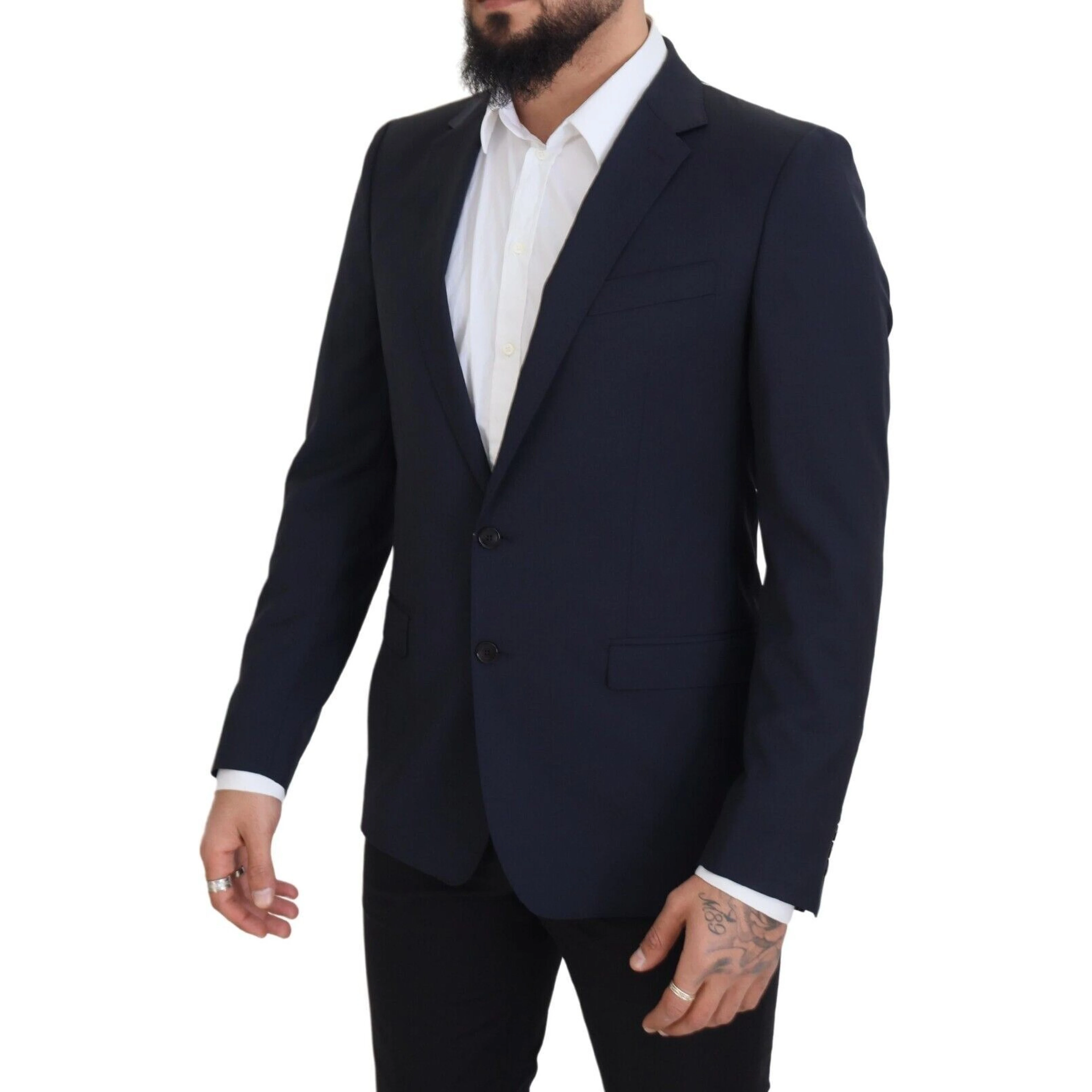 Dark Blue Wool Single Breasted MARTINI Blazer