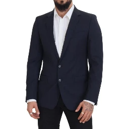 Dark Blue Wool Single Breasted MARTINI Blazer