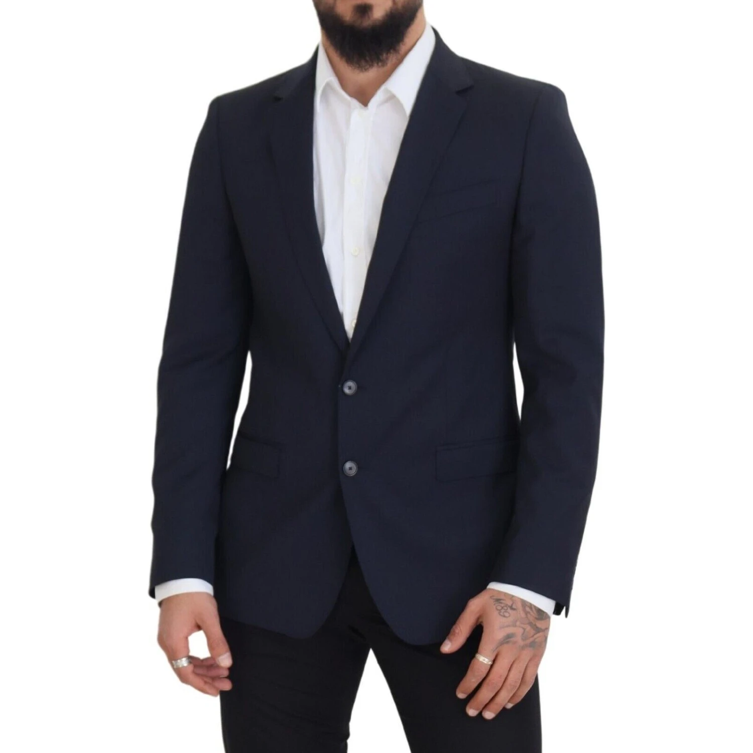Dark Blue Wool Single Breasted MARTINI Blazer