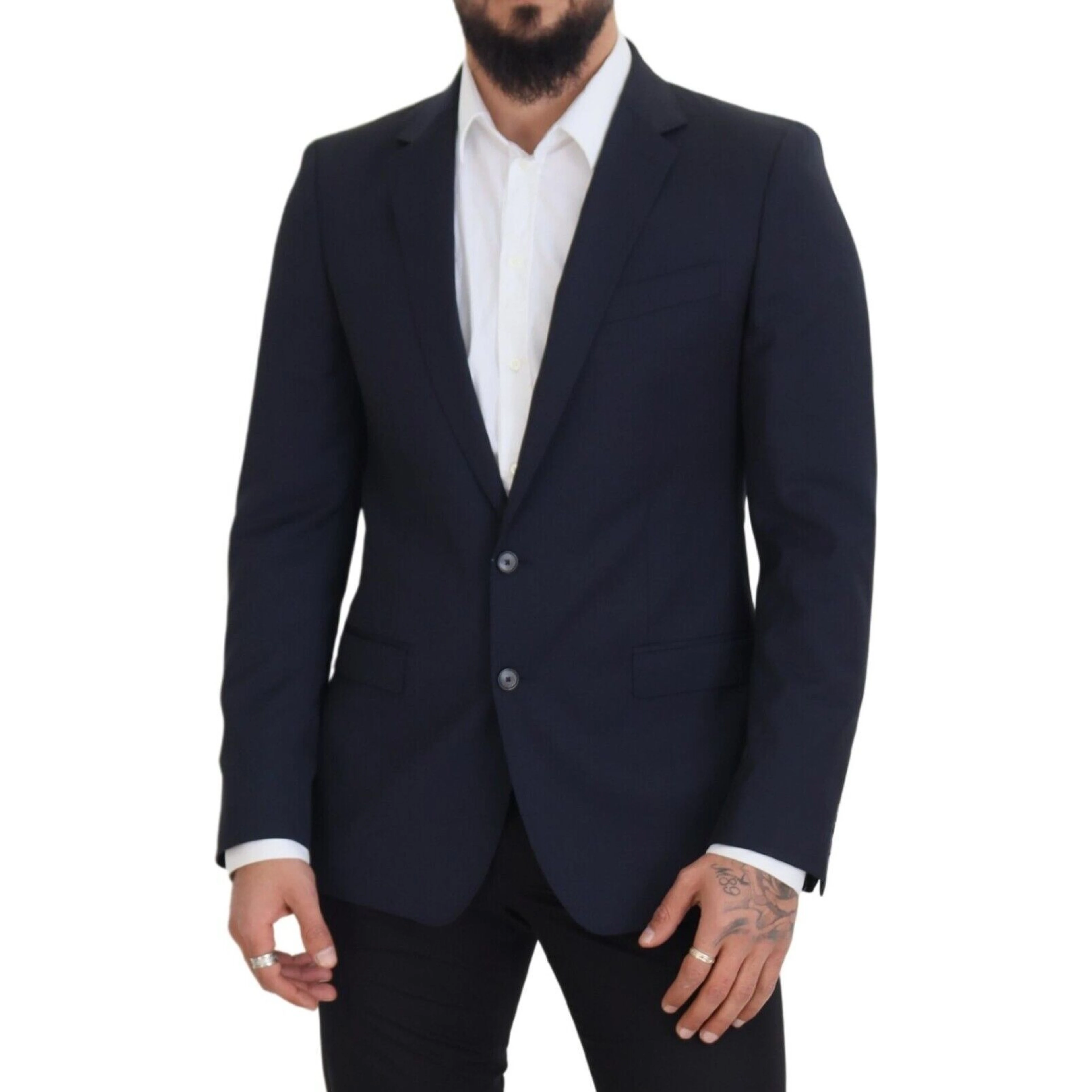 Dark Blue Wool Single Breasted MARTINI Blazer