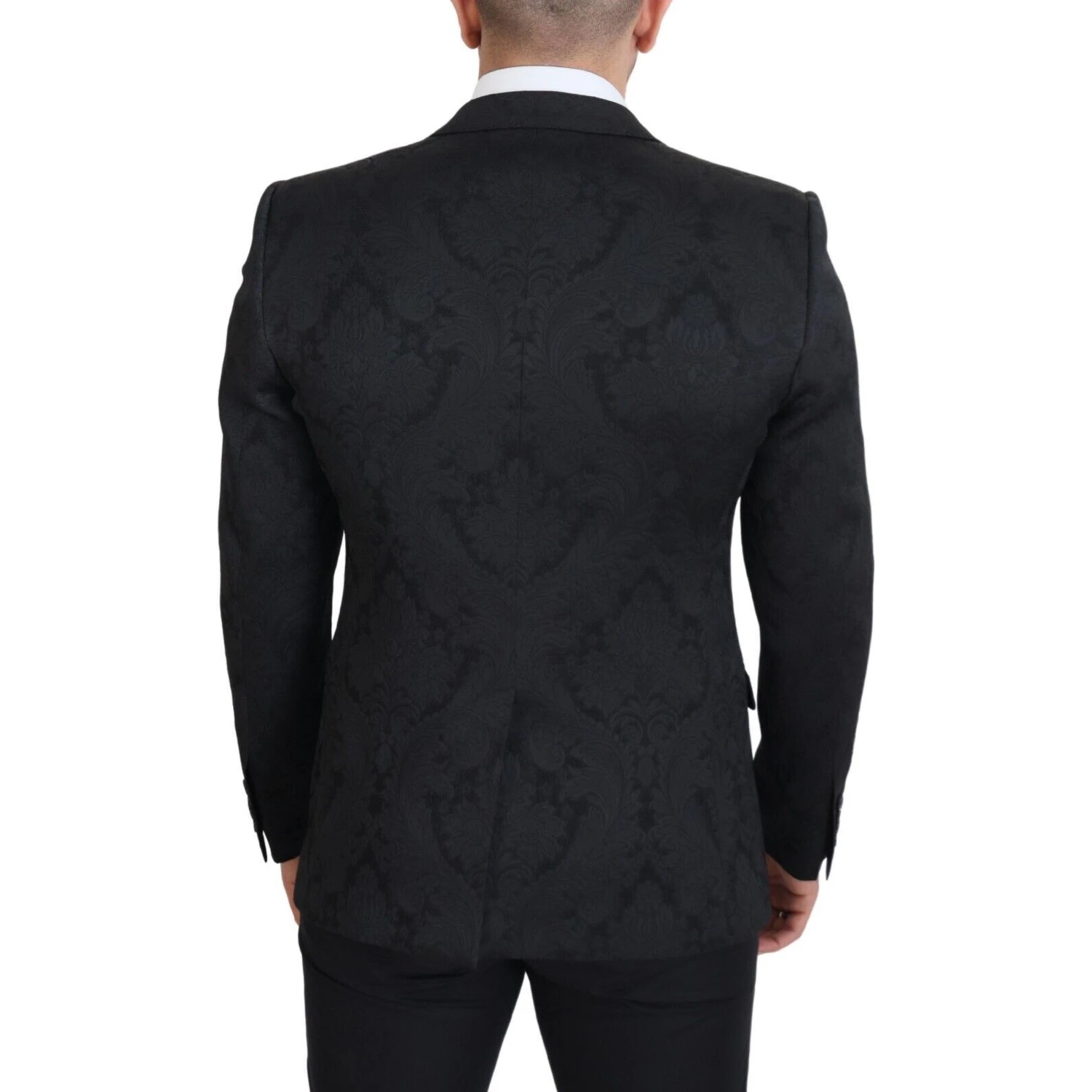 Black Floral Brocade 2 Piece MARTINI Suit