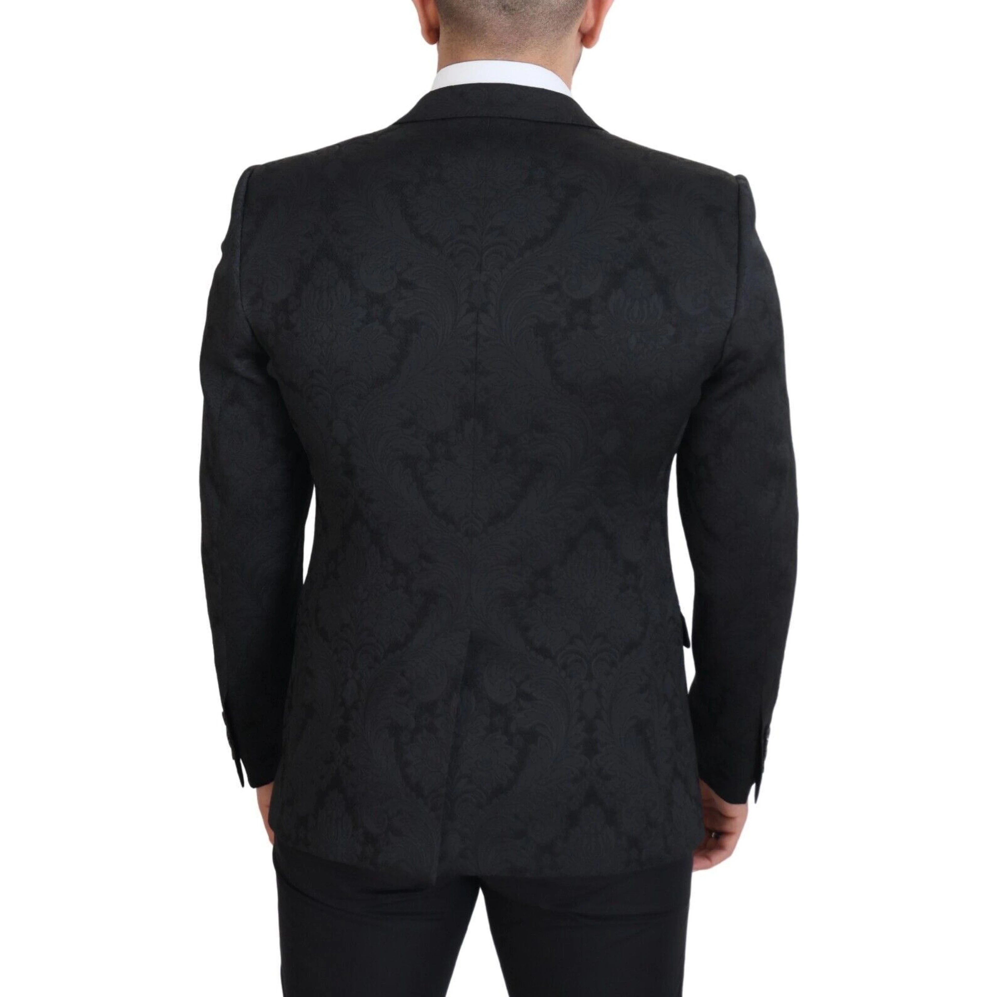 Black Floral Brocade 2 Piece MARTINI Suit