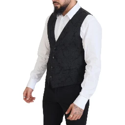 Black Floral Brocade 2 Piece MARTINI Suit