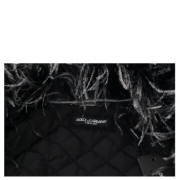 Black White Fur Shearling Full Zip Jacket