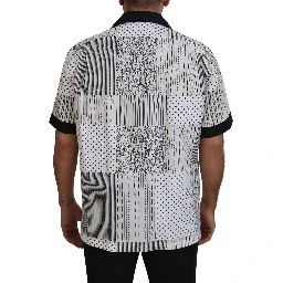 White Black Patterned Button Down Shirt