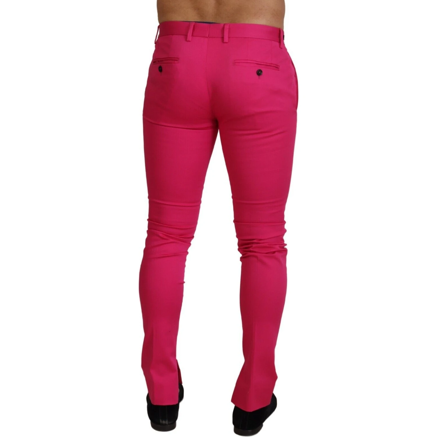 Pink Zipper Buckle Waist Trousers Pants