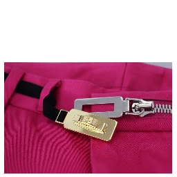 Pink Zipper Buckle Waist Trousers Pants