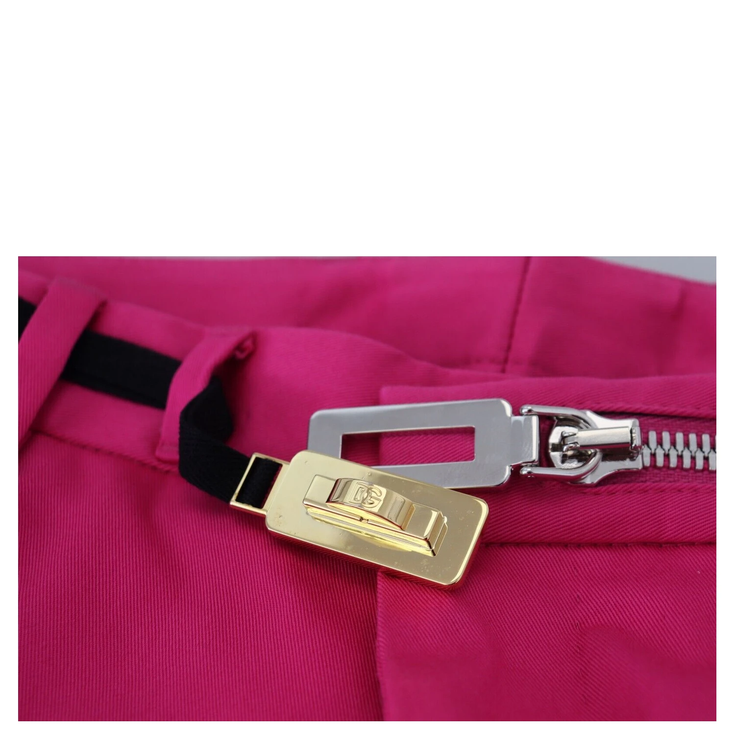 Pink Zipper Buckle Waist Trousers Pants