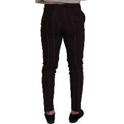 Brown Striped Men Trousers Cotton Pants