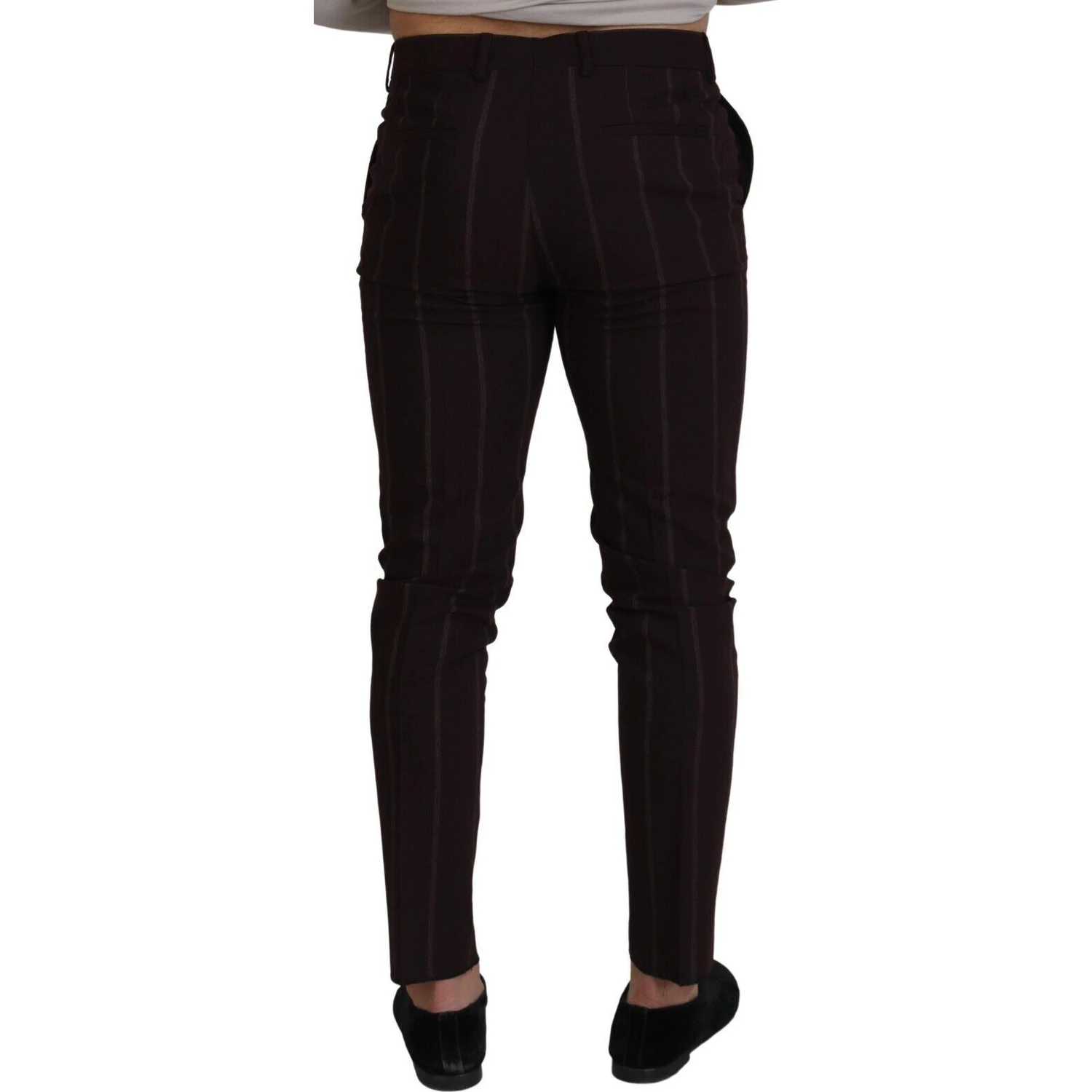 Brown Striped Men Trousers Cotton Pants