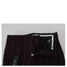 Brown Striped Men Trousers Cotton Pants