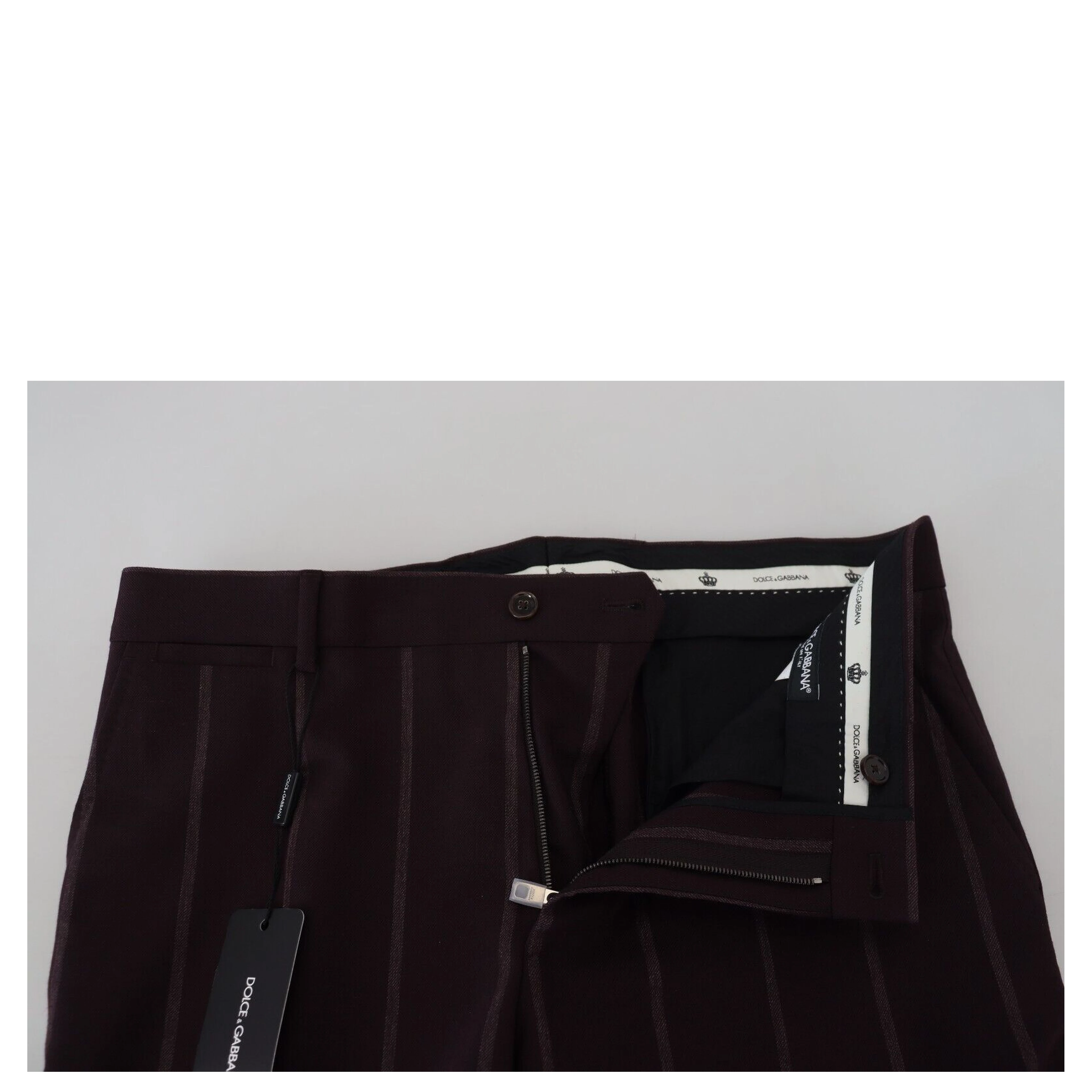 Brown Striped Men Trousers Cotton Pants
