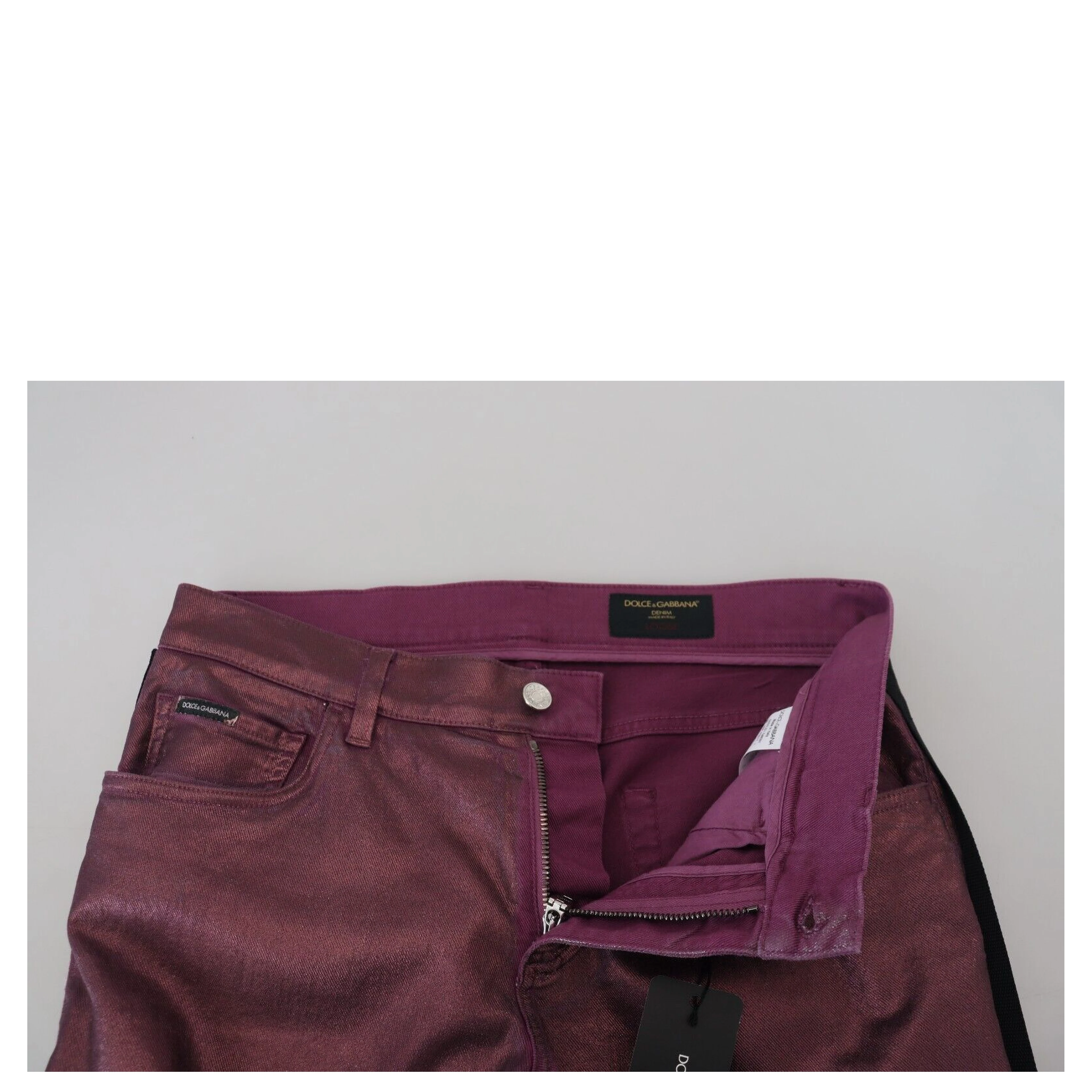 Magenta Cotton Men Casual Harness Denim Jeans