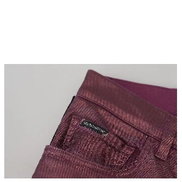 Magenta Cotton Men Casual Harness Denim Jeans