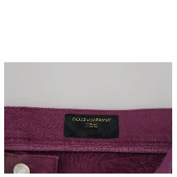 Magenta Cotton Men Casual Harness Denim Jeans