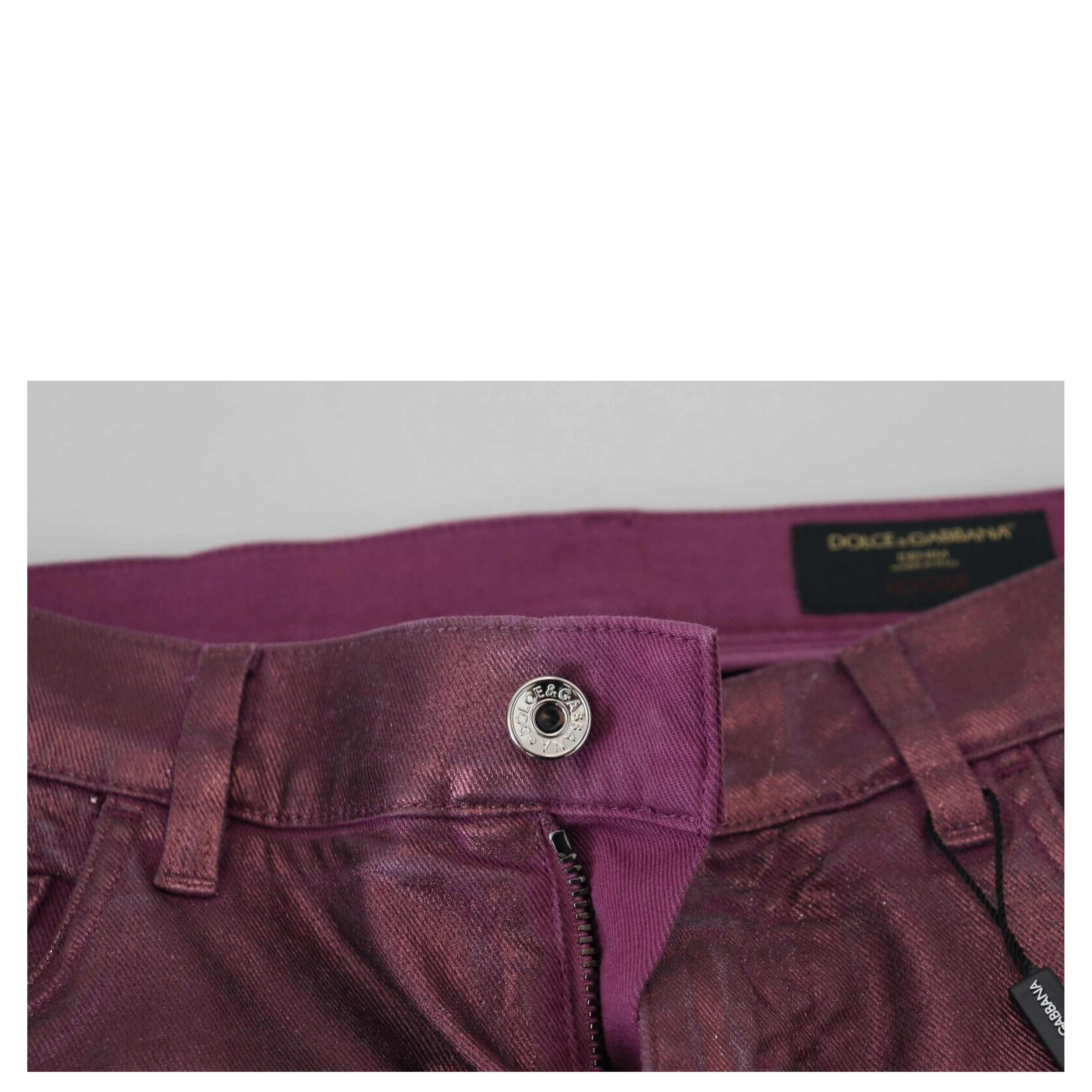 Magenta Cotton Men Casual Harness Denim Jeans
