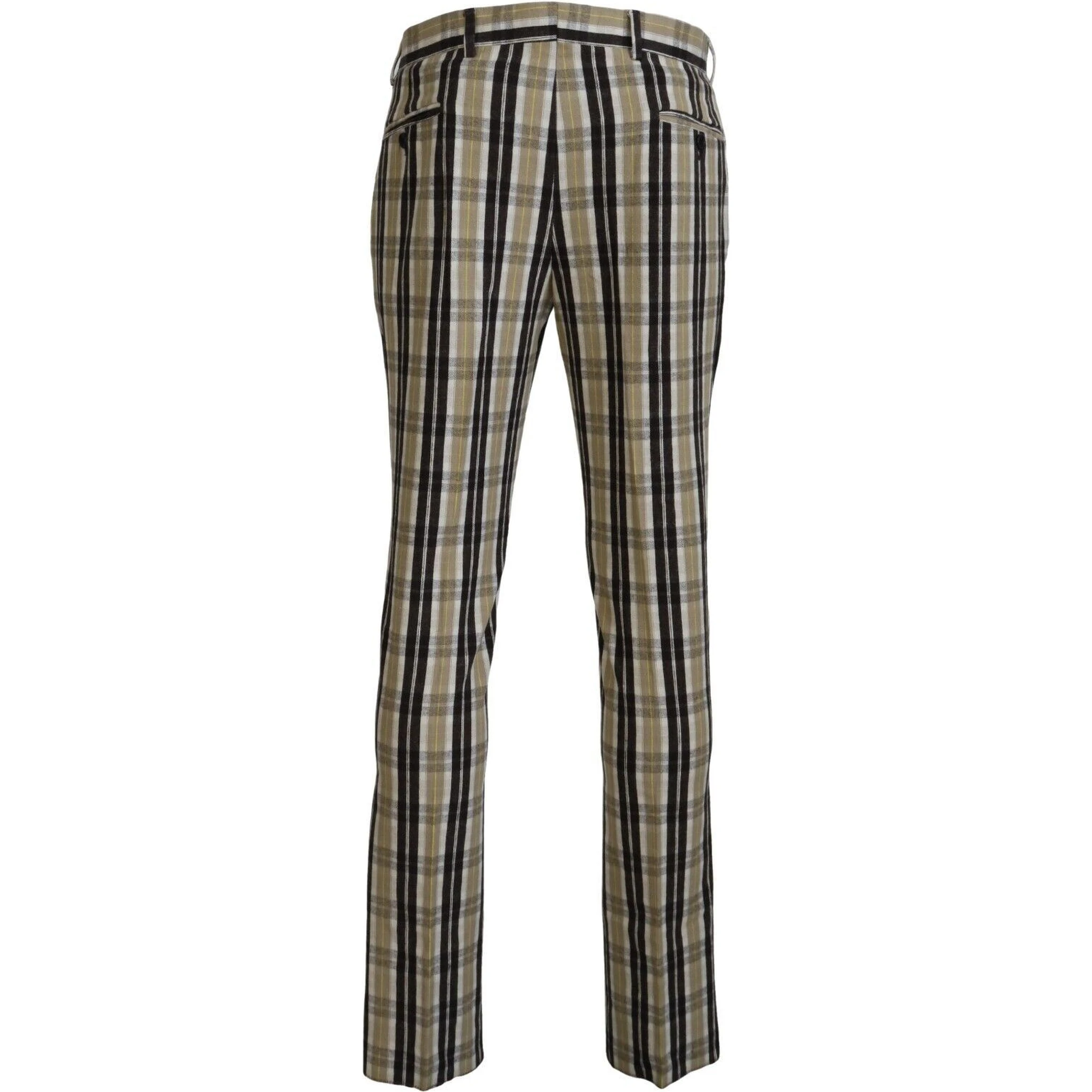 Multicolor Checkered Cotton Straight Fit Men Pants