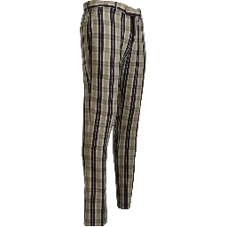 Multicolor Checkered Cotton Straight Fit Men Pants