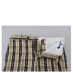 Multicolor Checkered Cotton Straight Fit Men Pants