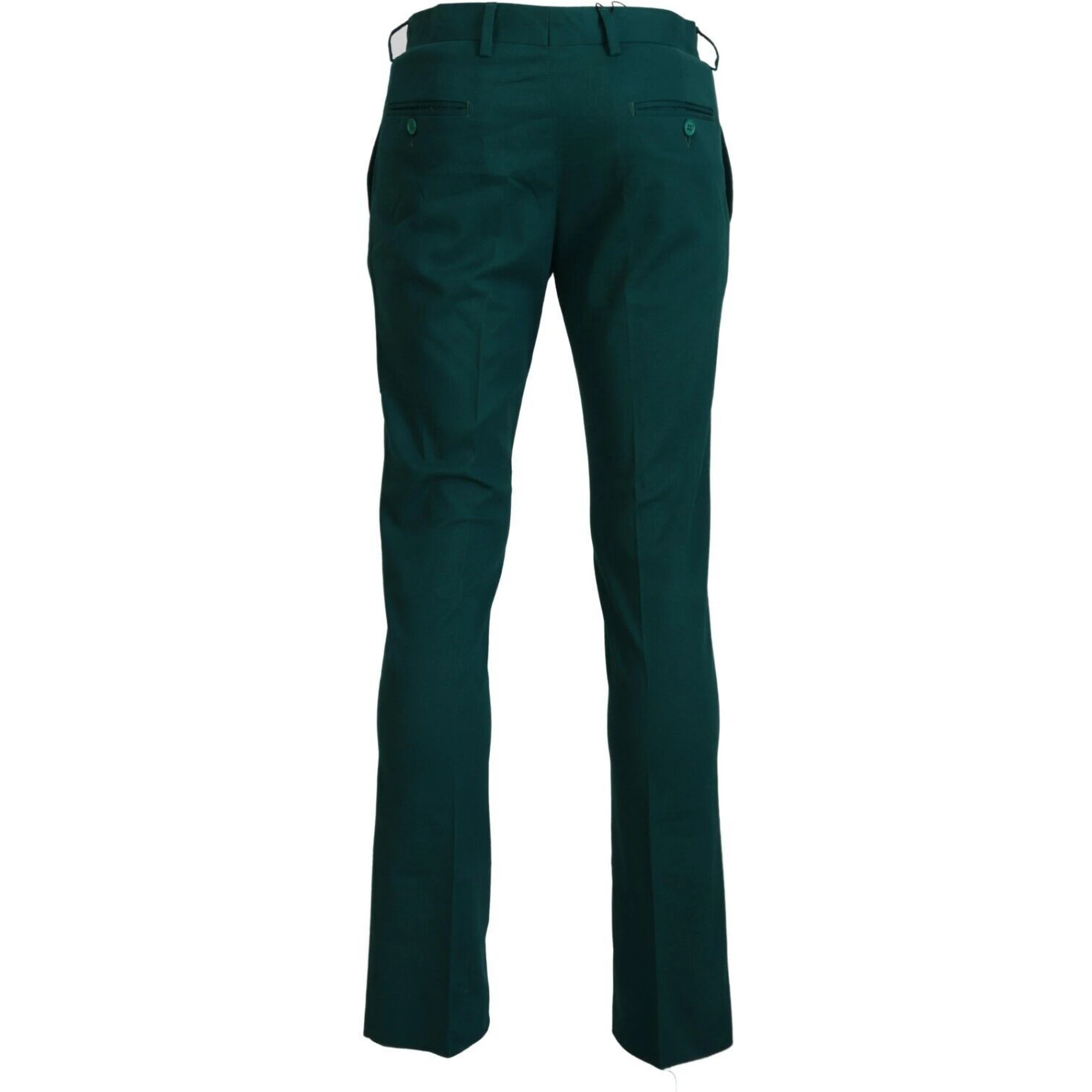 Green Straight Fit Men Formal Trousers Pants