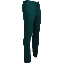 Green Straight Fit Men Formal Trousers Pants