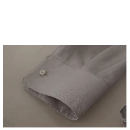 Gray Linen Long Sleeves Formal GOLD Shirt