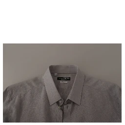 Gray Linen Long Sleeves Formal GOLD Shirt