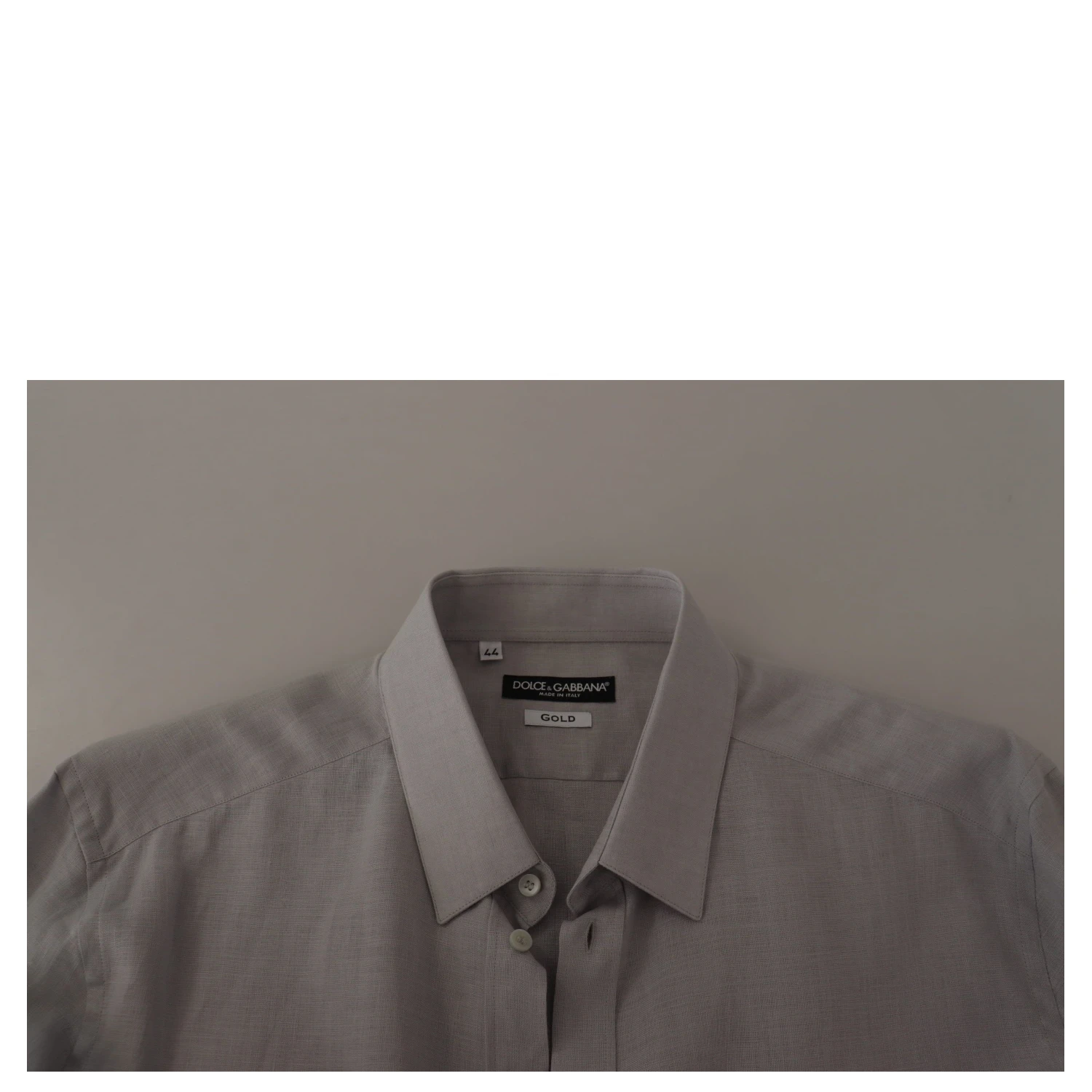 Gray Linen Long Sleeves Formal GOLD Shirt