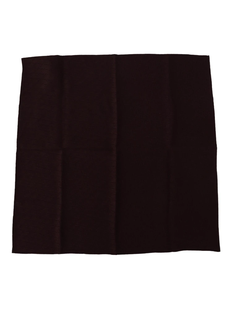 Brown Silk Blend Square Wrap Handkerchief Scarf