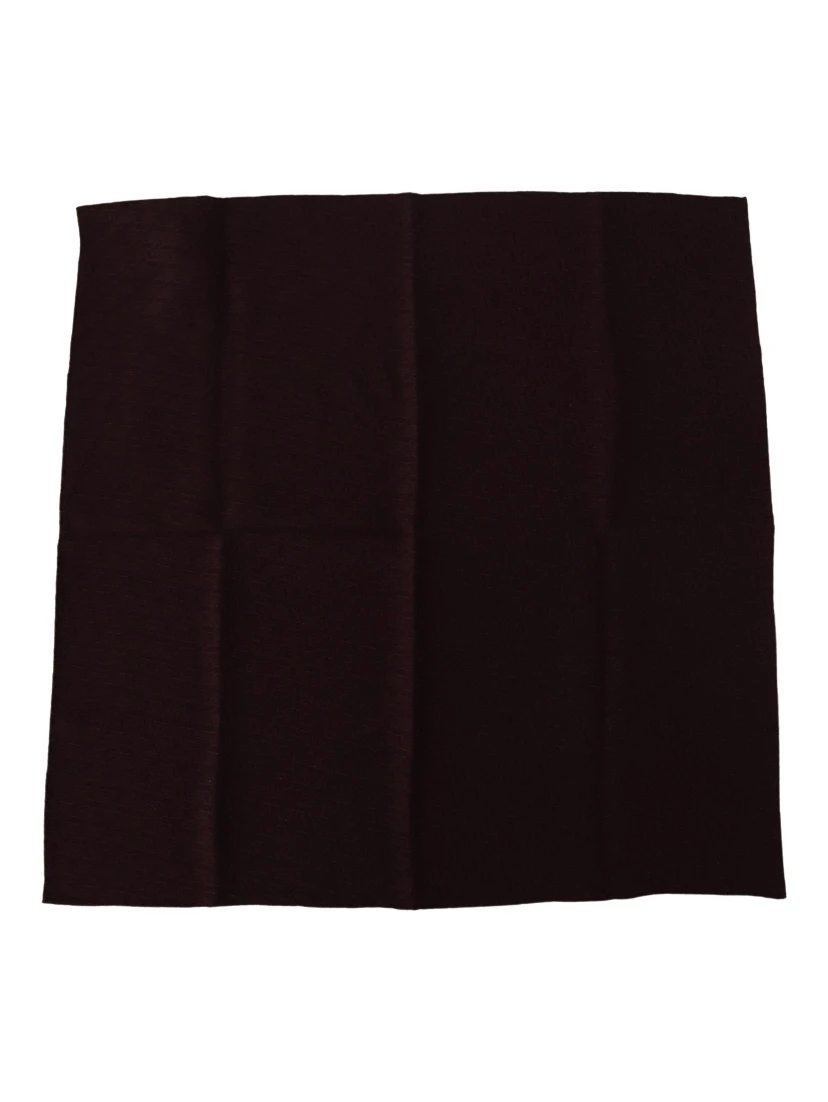 Brown Silk Blend Square Wrap Handkerchief Scarf