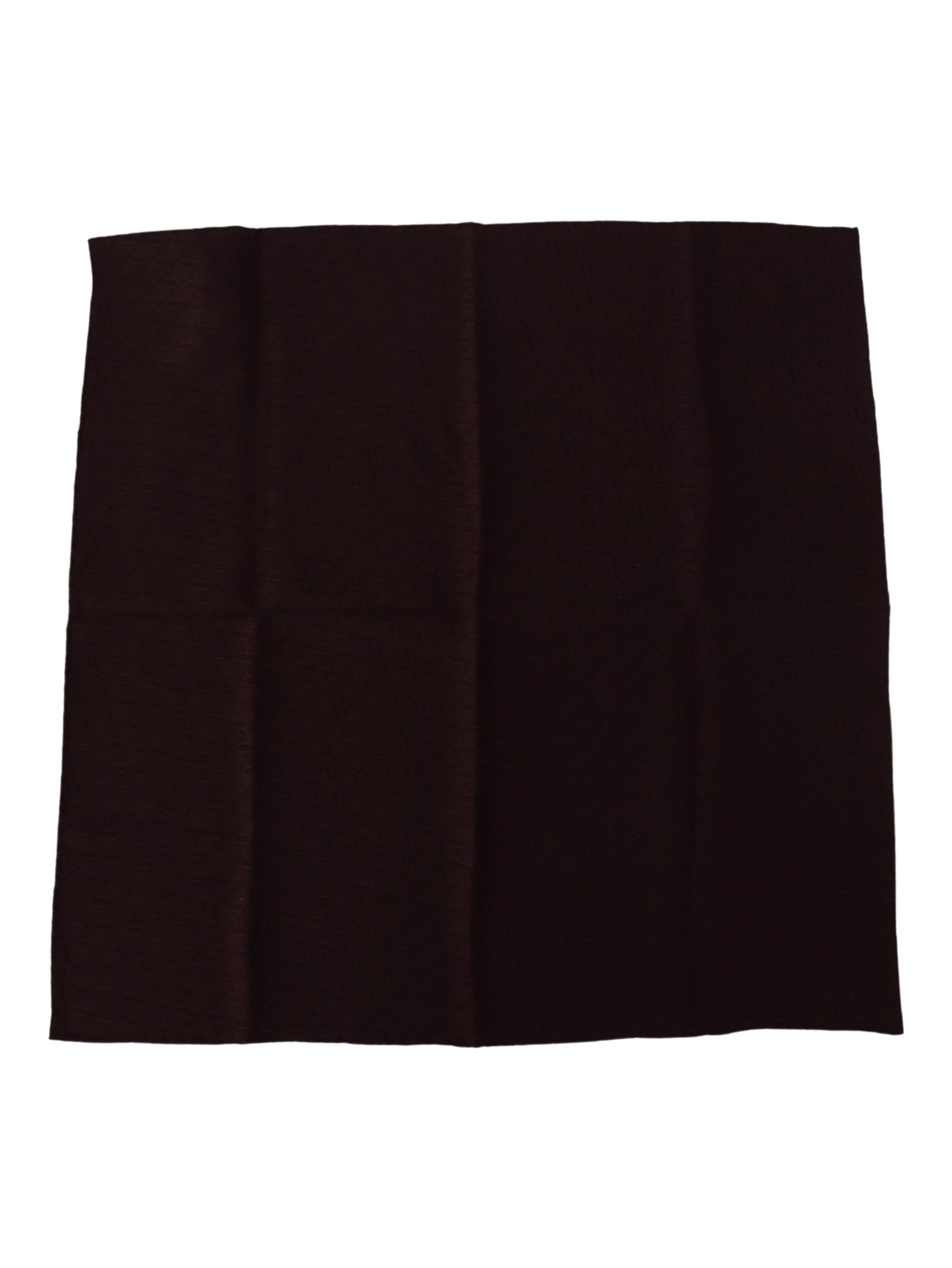 Brown Silk Blend Square Wrap Handkerchief Scarf