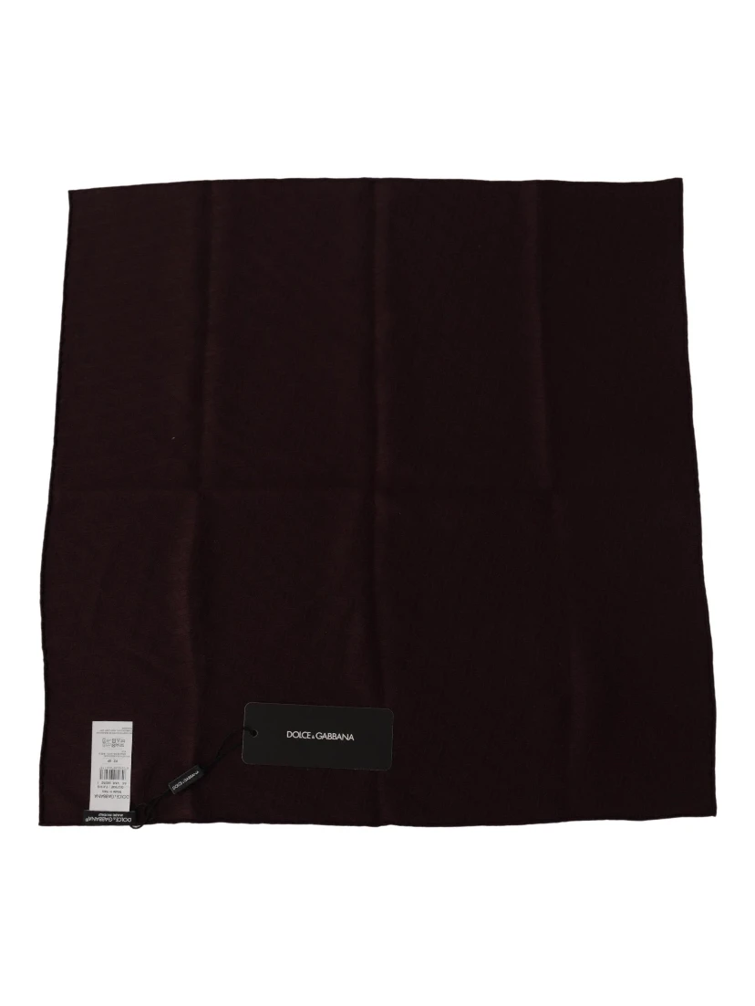 Brown Silk Blend Square Wrap Handkerchief Scarf