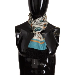 Multicolor Seashells DG Print Silk Shawl Fringe Scarf