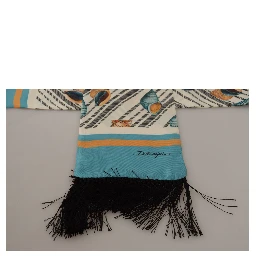 Multicolor Seashells DG Print Silk Shawl Fringe Scarf