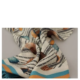 Multicolor Seashells DG Print Silk Shawl Fringe Scarf