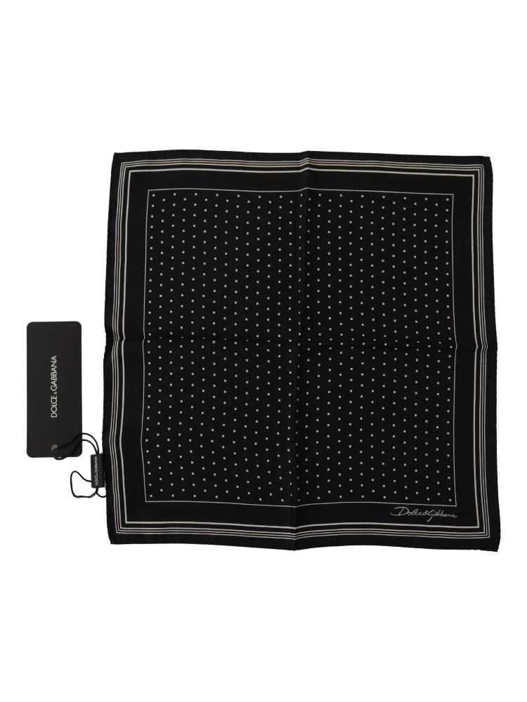 Black Polka Dots DG Logo Square Handkerchief